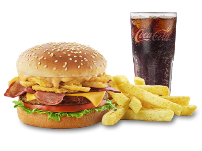 Wimpy burger combo with chips and drink