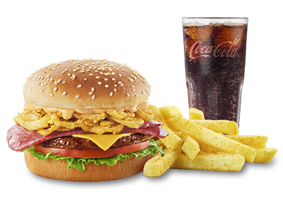 Wimpy burger combo with chips and drink