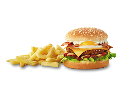 Champion burger with chips