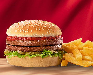 Wimpy big eat burger with chips