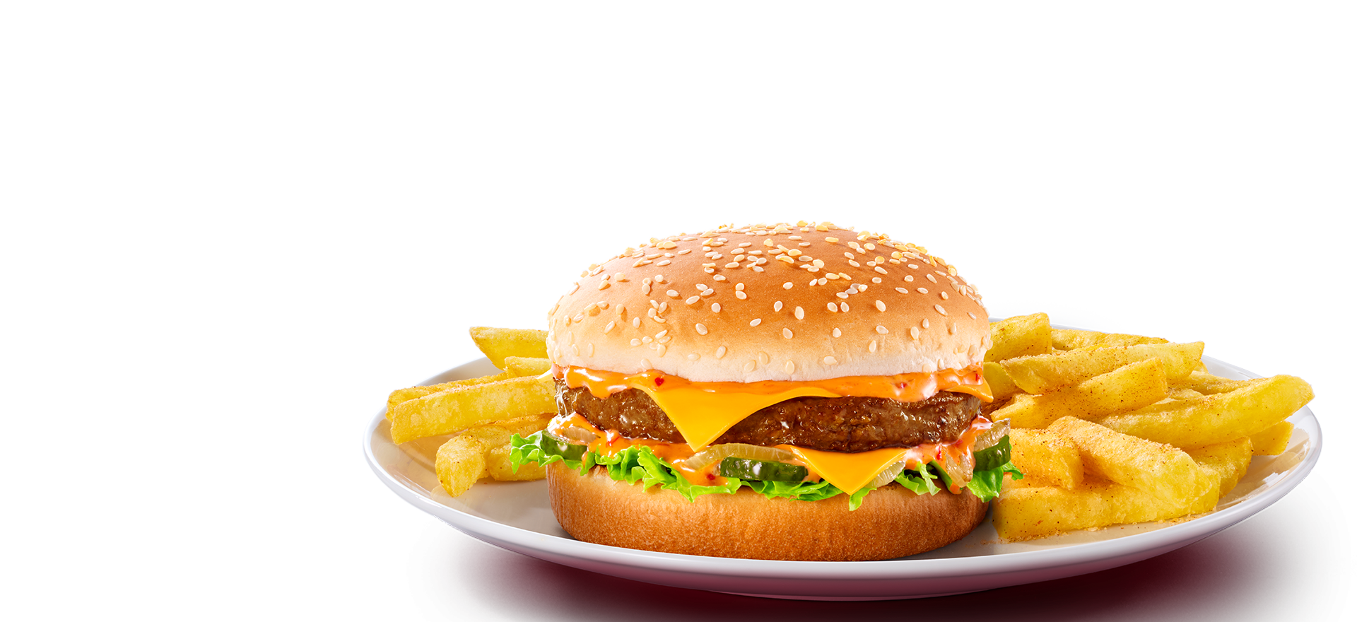 Wimpy double cheeseburger served with seasoned chips at Wimpy South Africa restaurants